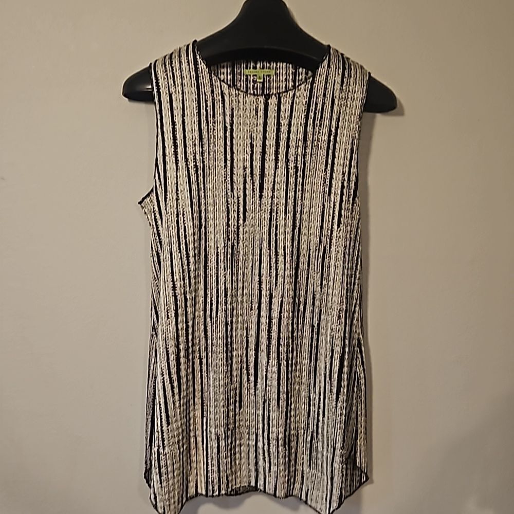 TRISHA TYLER STRIPE TUNIC TOP SIZE L